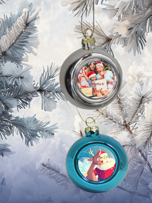 BOULE DE NOEL PERSONNALISABLE ROUGE