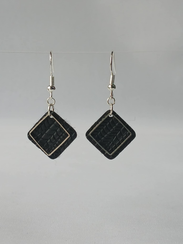 Black Leather and Silver Square