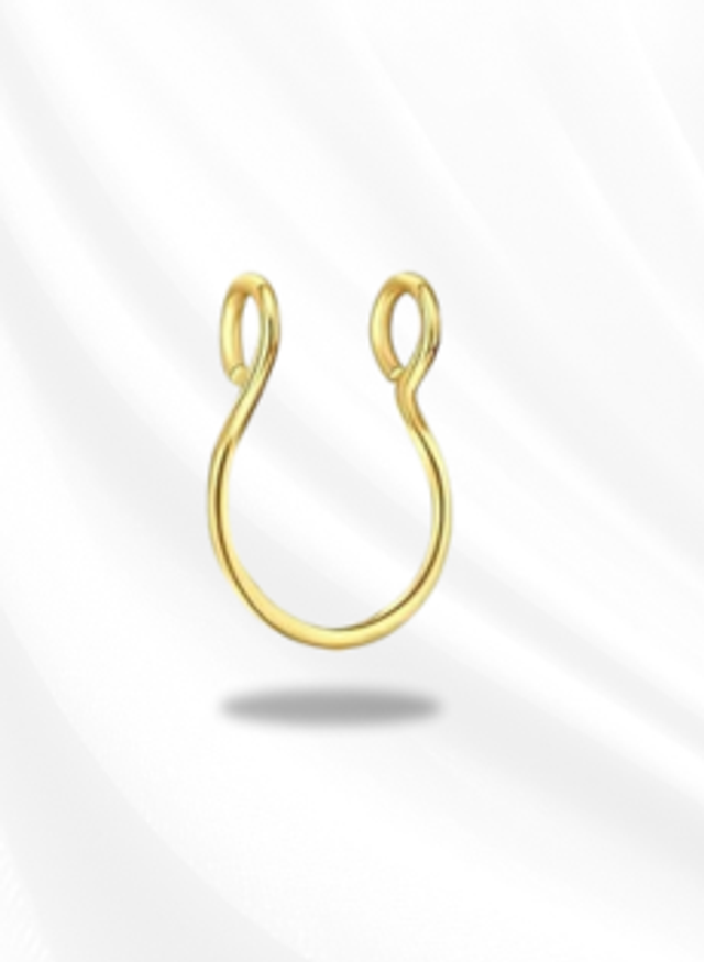Faux anneau de nez septum Simple doré (0.8mm)