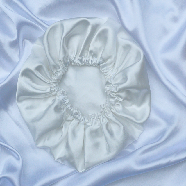 Ivory Satin Hair Bonnet