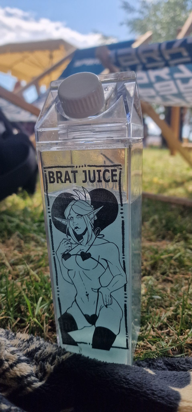 Brat Juice Milk Carton Shaped Water Bottle (MADE TO ORDER)
