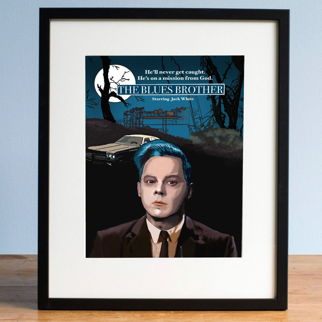 Jack White, Blues Brother, poster, print comic style