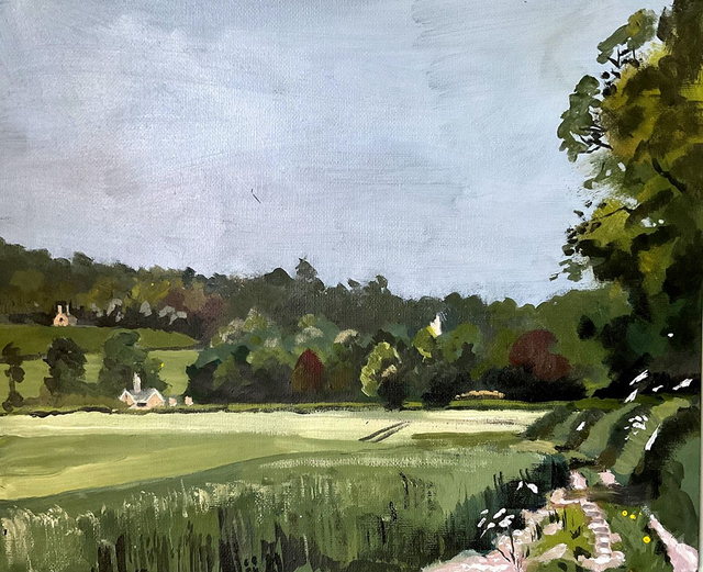 View from Sir John's Plantation, 12x10 inch, oil on canvas board.