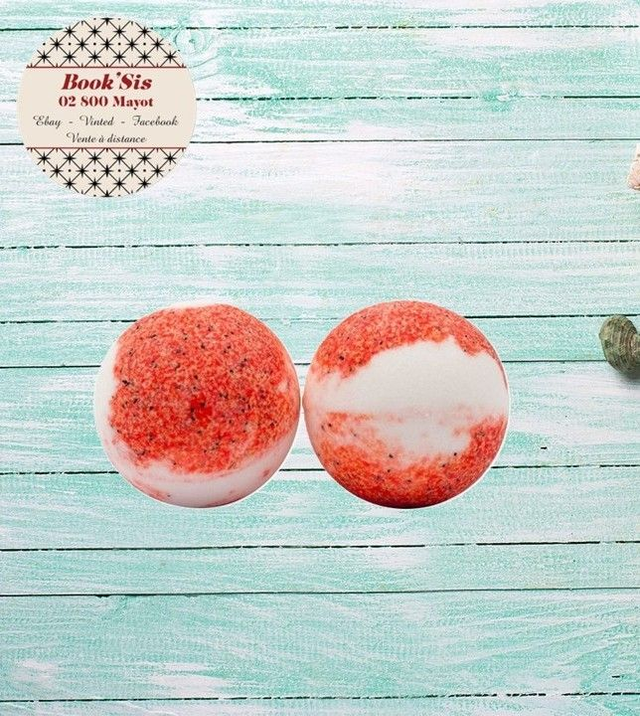 Bombe de bain 125 gr " Crème à la fraise "