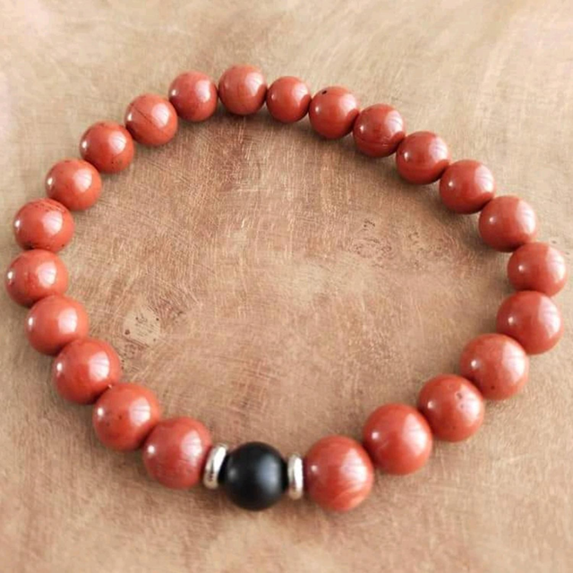 Bracelet en Jaspe rouge 8mm 