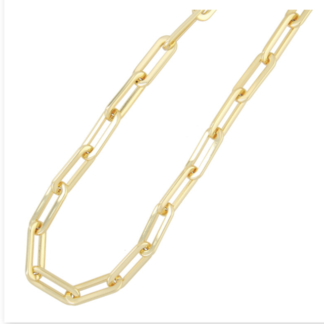 FUSHI KETTING METAAL SCHAKEL KORT 18 KARAAT PLATING 42CM