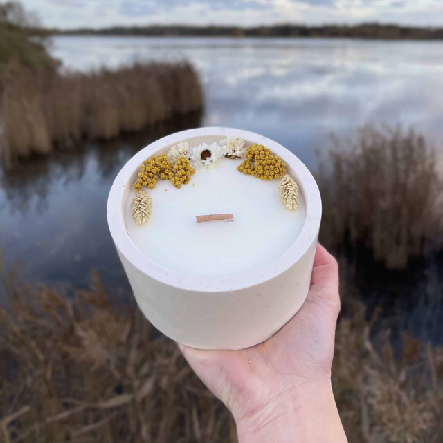 Bougie Fleurie - Soir d’été - Pot en Terrazzo - Petits Phares