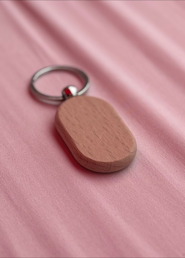 Wooden Oval Keyring