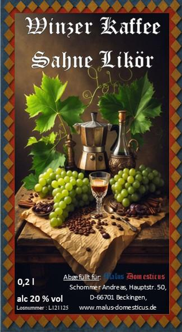 Winzer Kaffee Sahne Likör