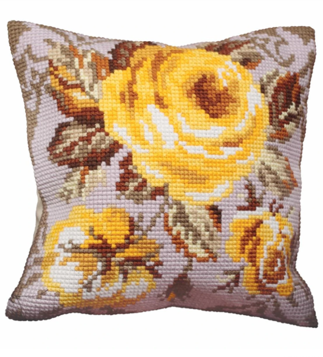 Stickkissen Rose Antik