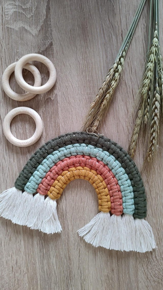 Arc-en-ciel macramé - Déco murale bohème - OASIS