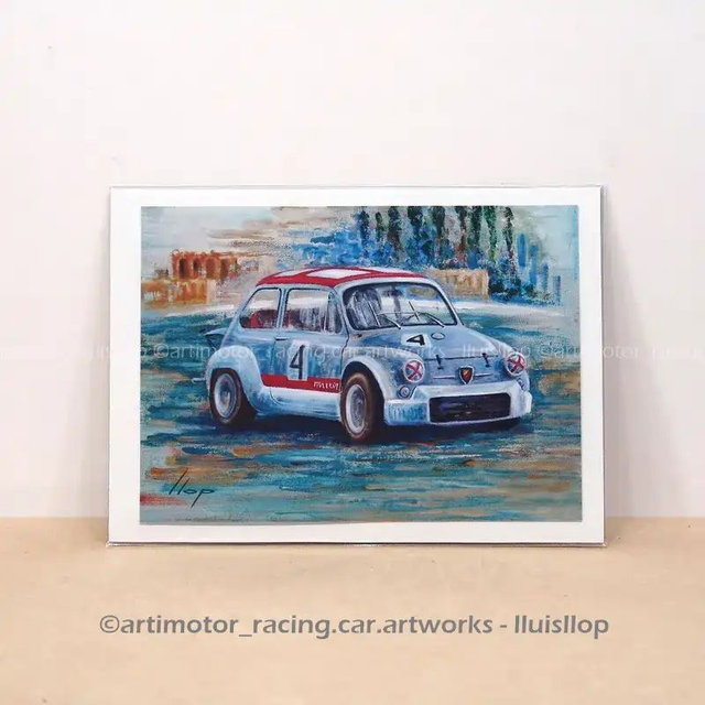 Artimotor prints - mini lito 13x18 1970 Abarth 1000 – Salvador Cañellas (GP Brno)
