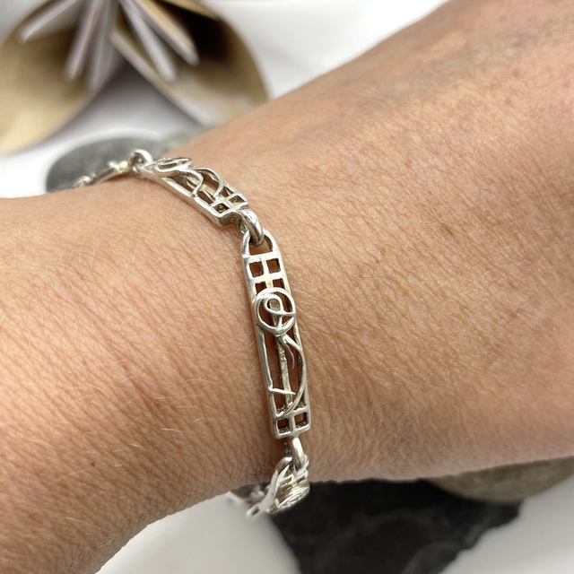 REFURBISHED Rennie Mackintosh Style Sterling Silver Panel Bracelet