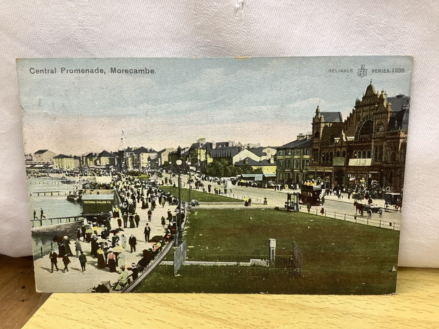 Morecombe, Central Promenade. Lancashire, Posted 1906 Reliable Series Antique Postcard. Our Ref No. R598 £2.50