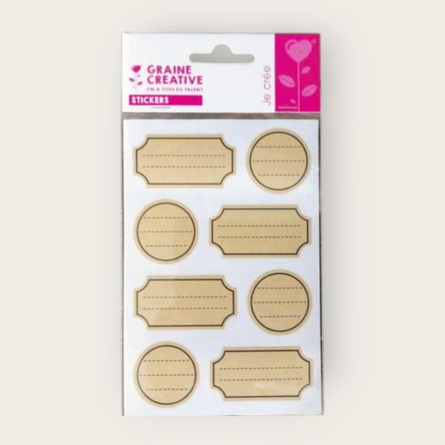 32 stickers etiquettes kraft