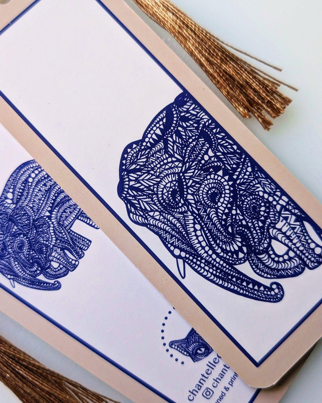 Blue Elephants Bookmark