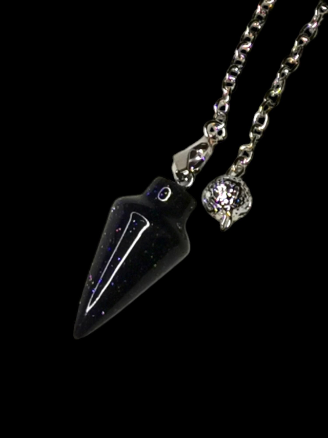 Pendule pierre de soleil bleu synthétique 