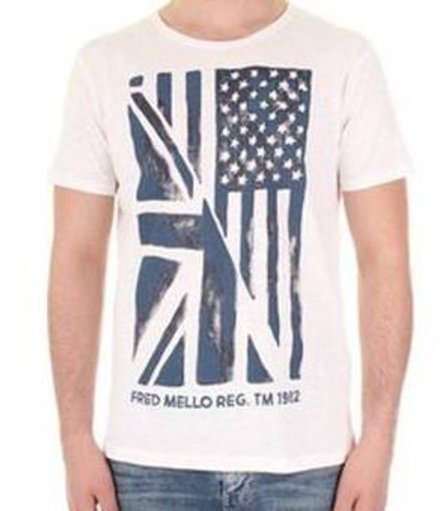 2580TG - Fred Mello T-shirt mezza manica bandiera