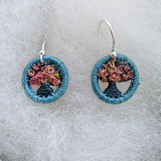 14mm Dorset Button Autumn Tree Earrings 
