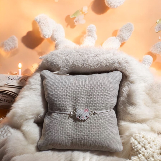 Bracelet enfant chat blanc