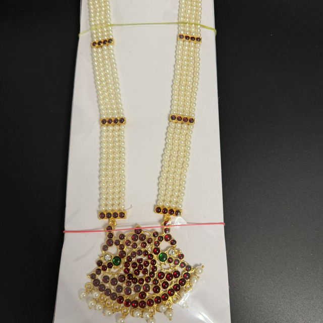 Bharatanatyam Kemp long Maala 4 lines 