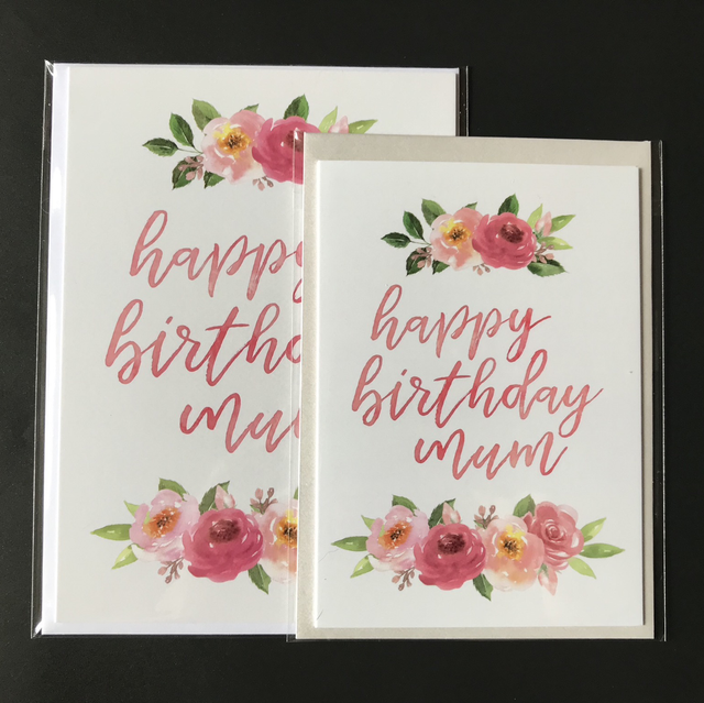 Floral Roses Happy Birthday Mum Card