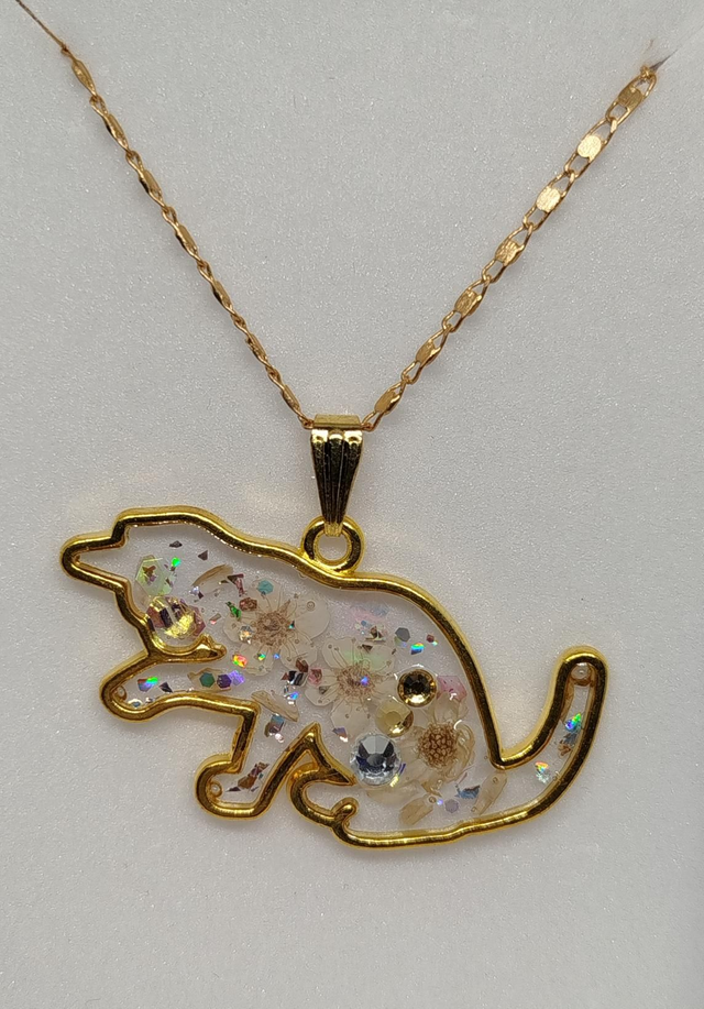 Collier pendentif Anastasia coloris blanc 