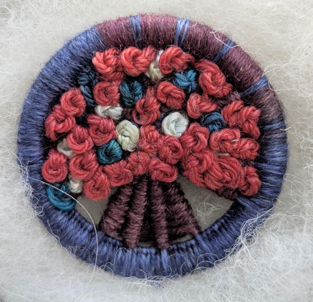 Dorset Button Brooch - red, white, and blue