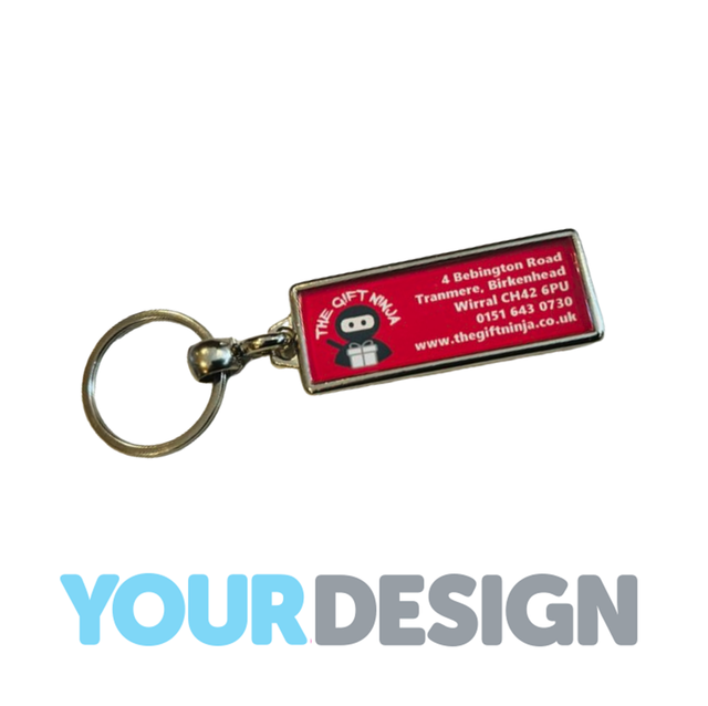 Promotional Keyrings - Rectangle Silver Plated