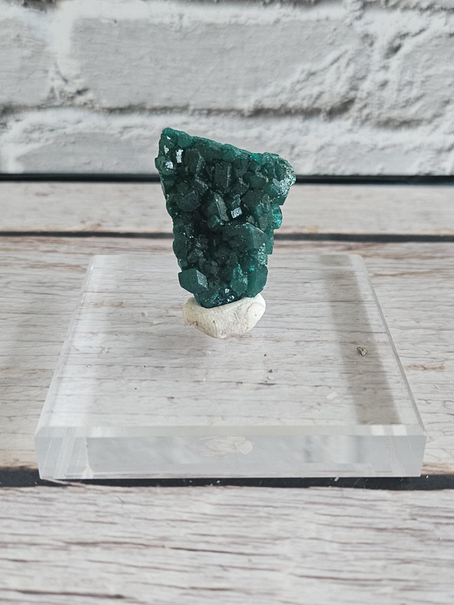 Dioptase du Congo – 15 g (avec socle acrylique)