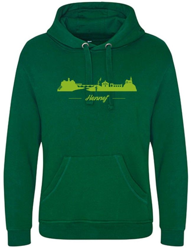Hoodie - 5202 Hennef Stadtsilhouette - bottle green / apple green