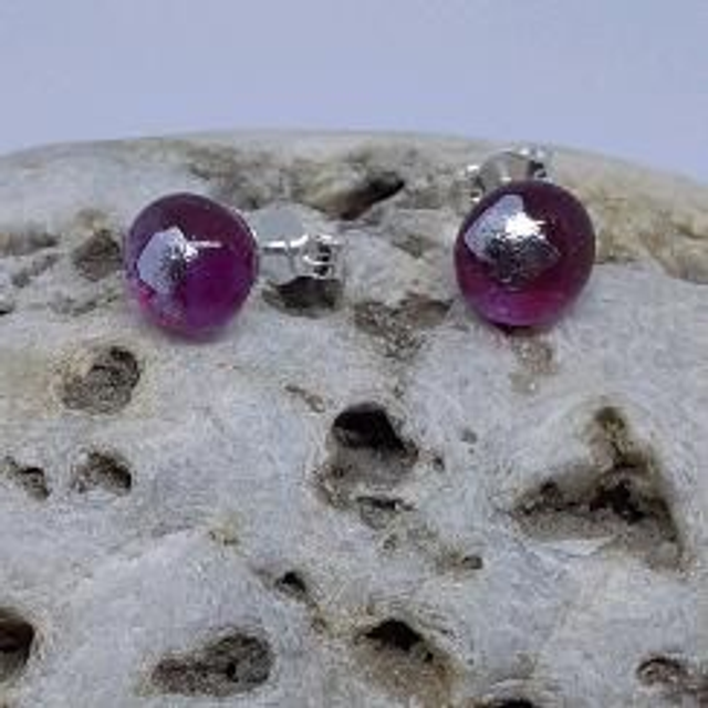 Fushia and silver stud 