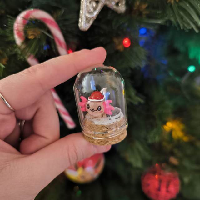 Toup'tit protecteur - Axolotl de Noël rose