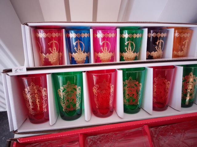 Mar theeglazen rood-groen 6st