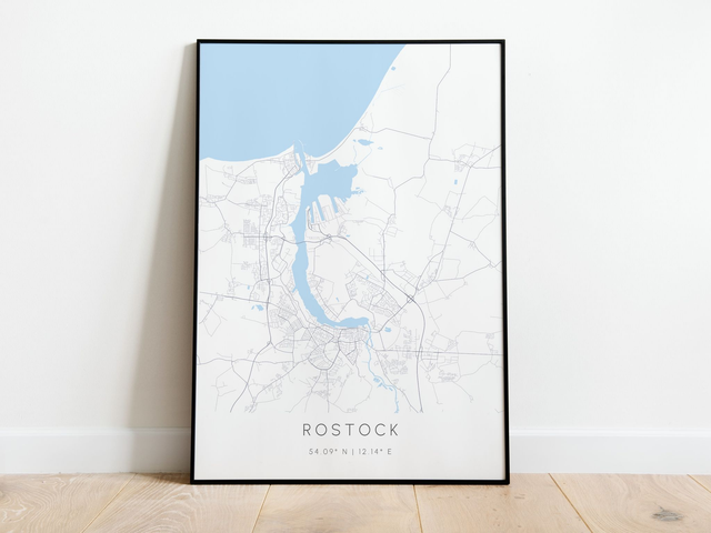 Rostock Stadtkarte | Druck | Poster