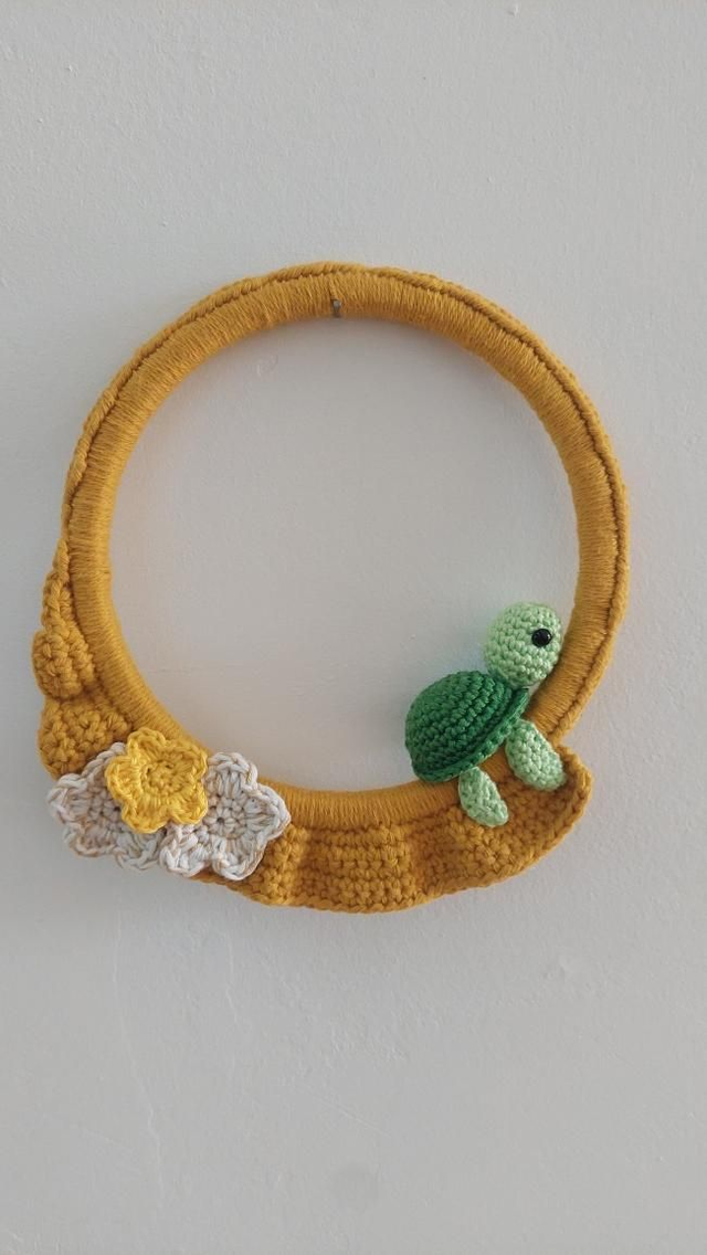 Cadre rond avec tortue