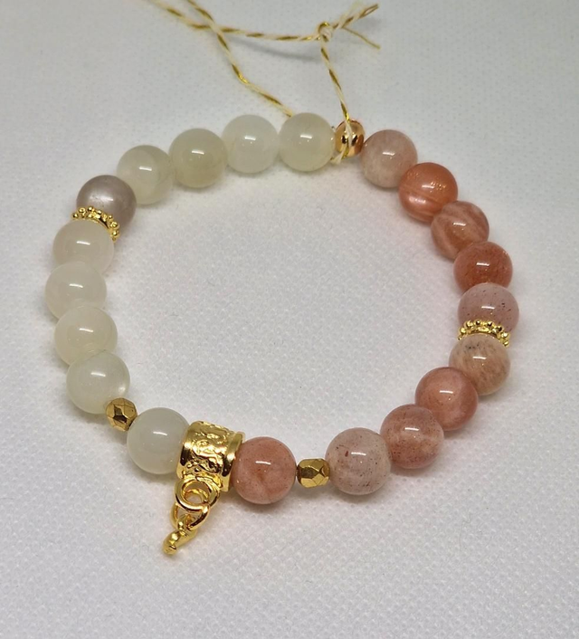 Bracelet Pierre de lune multicolore en 0,8 cm 