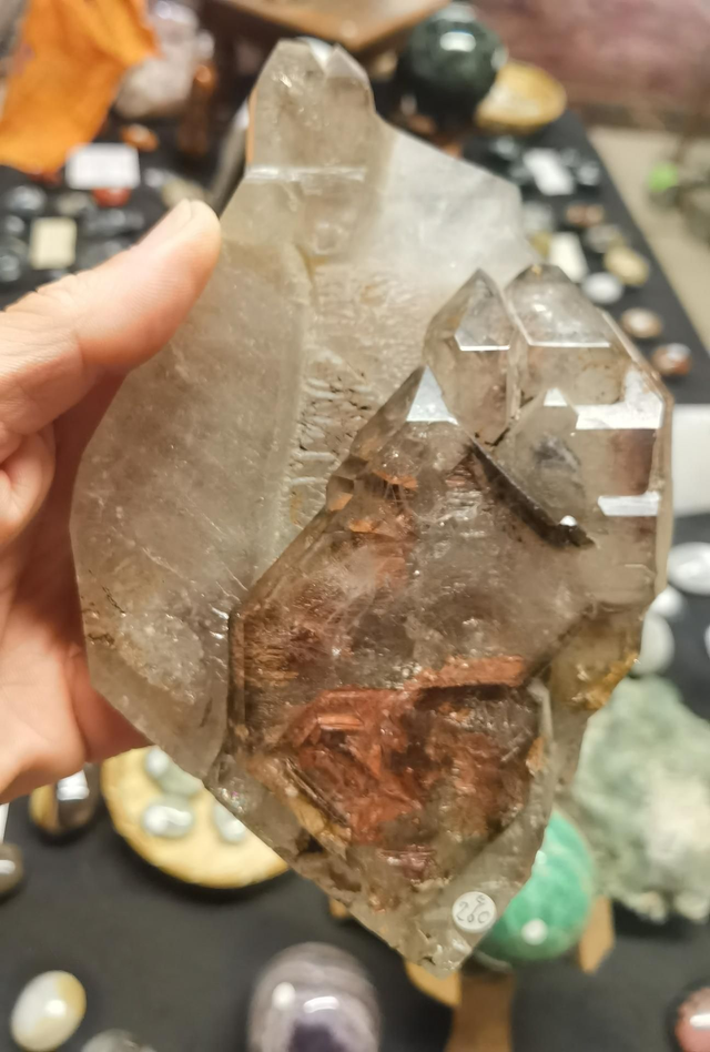 Cristal de roche tabulaire ou "cristal à âme"