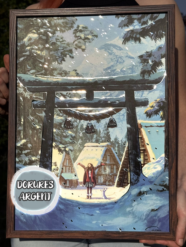 Hiver - A3 avec dorures argent