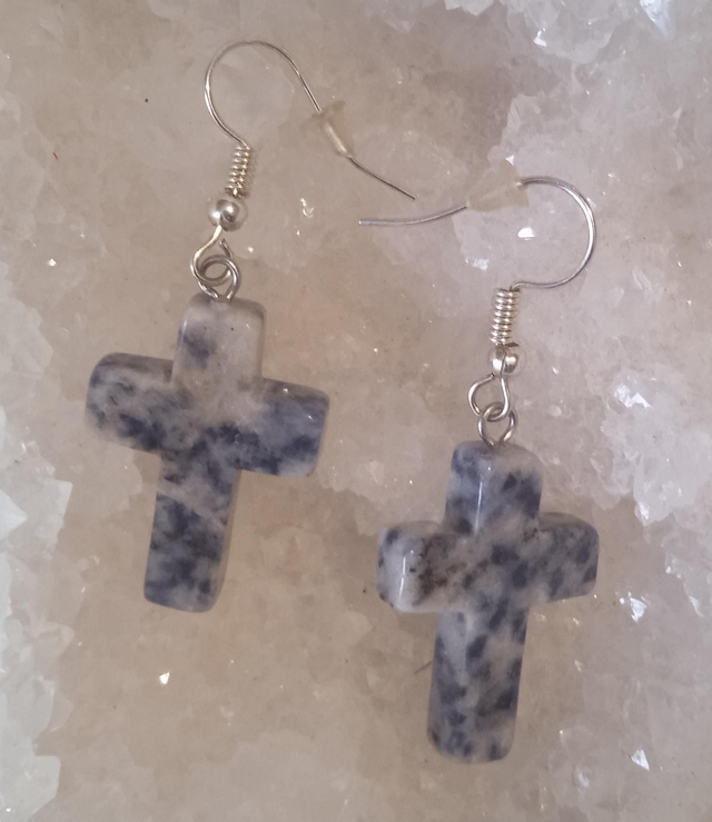 sodalite (boucles d'oreilles "croix") 