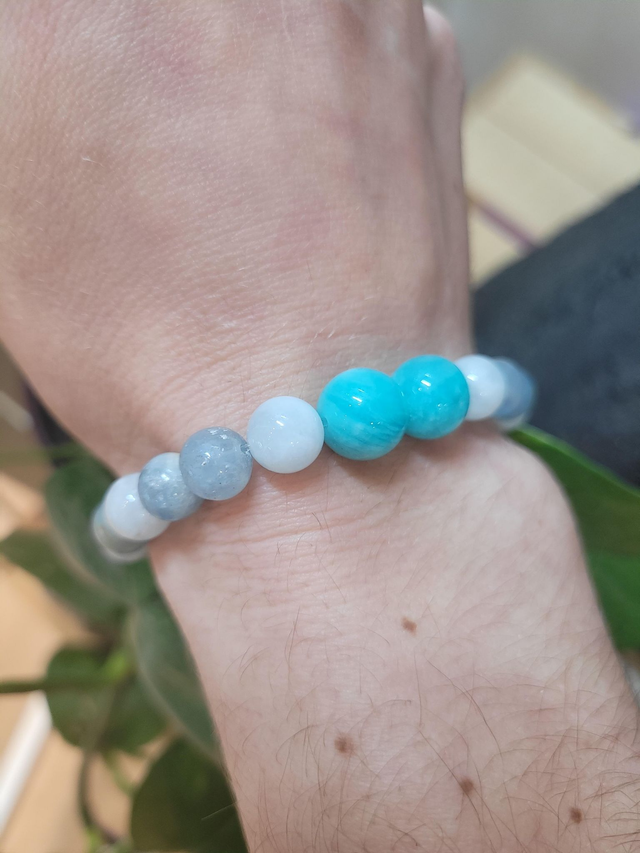 &quot;Murmure des vagues&quot; - Bracelet Signature Gemme Céleste