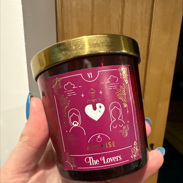The Lovers Red Rose Tarot Candle 