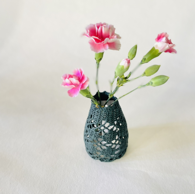 Bouteille dentelle vert foncé