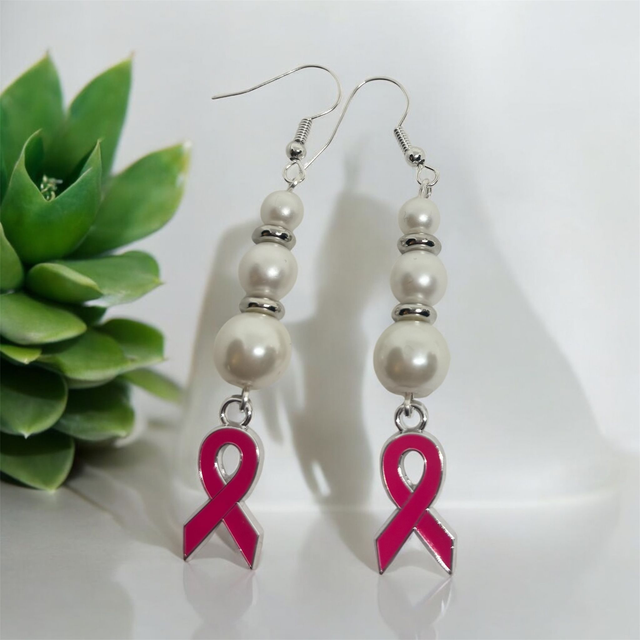 Boucles d'oreilles octobre rose