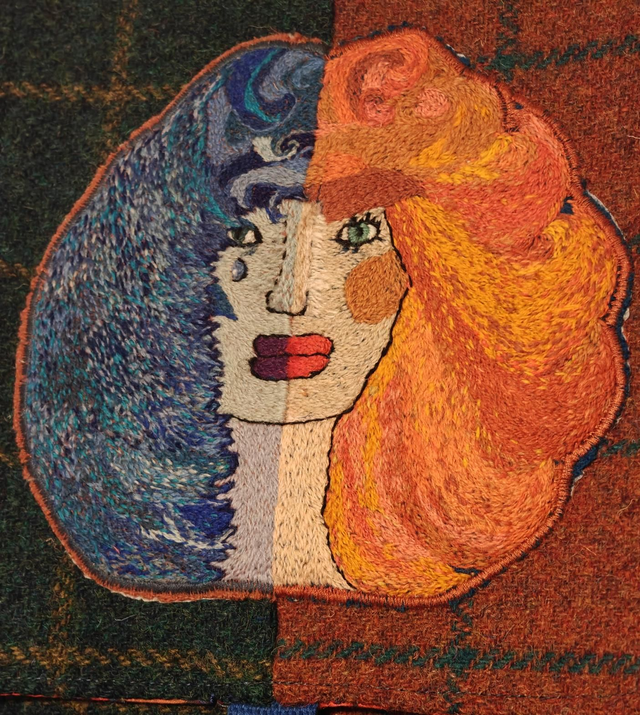 Harris Tweed hand embroidered goddess Persephone bag