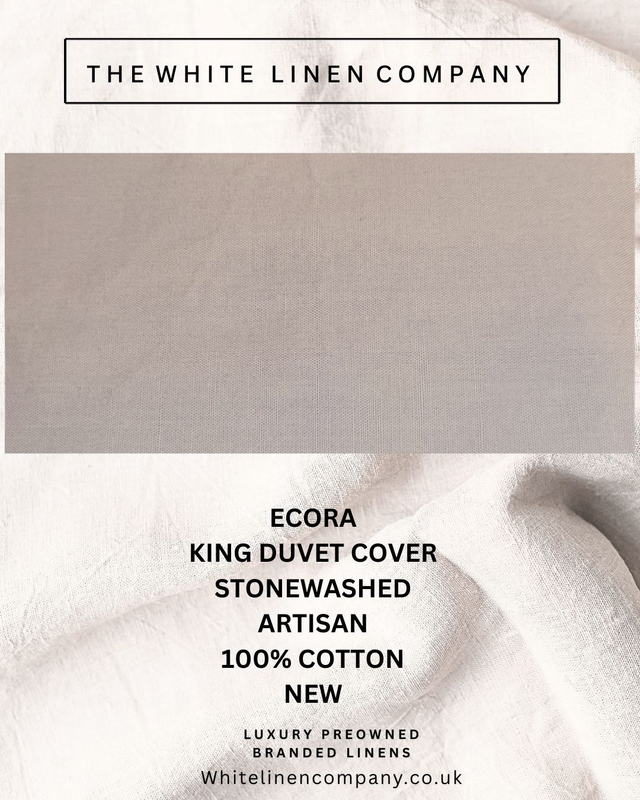 ECORA - NEW Artisan Dove Grey,  King Superior 100% Cotton Artisan Duvet Cover