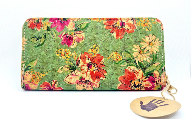 Porte-monnaie "Phoenix" en liège imprimé et fermoir zip