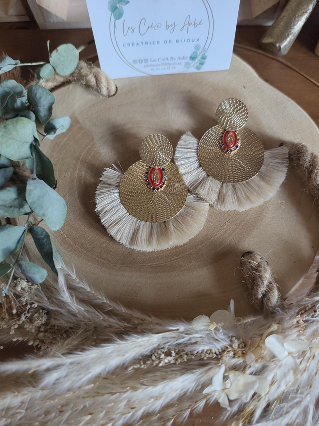 BO BOHEME "SAINTE VIERGE" GOLD/ POMPONS TAUPE 0000287