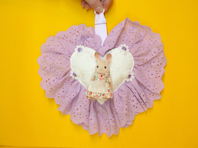 Rabbit Sylvanian Family Lilac Heart Bag Charm 