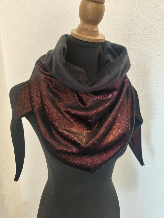 Chèche chaude velours rouge